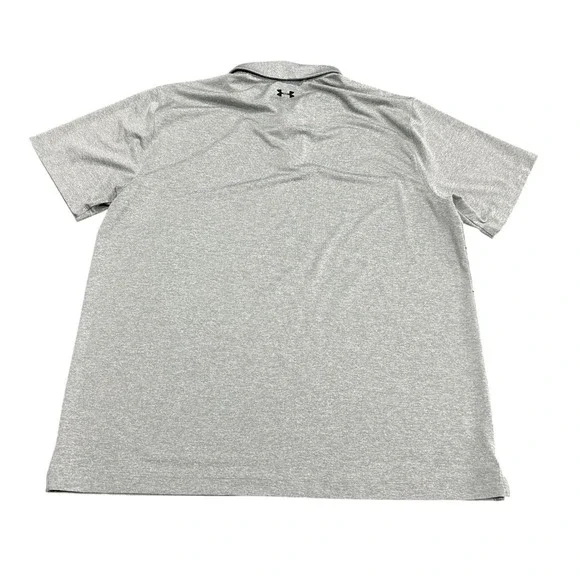 Under Armour Mens 2XL Gray Striped HeatGear Performance Golf Polo Shirt Loose - Picture 6 of 6